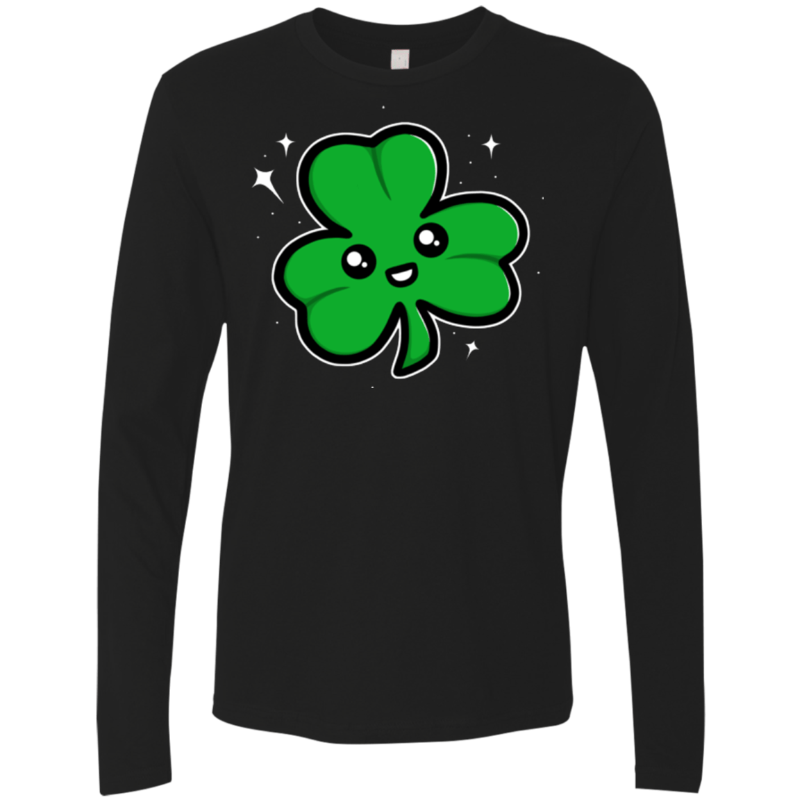 T-Shirts Black / Small Super Cute Shamrock Men's Premium Long Sleeve