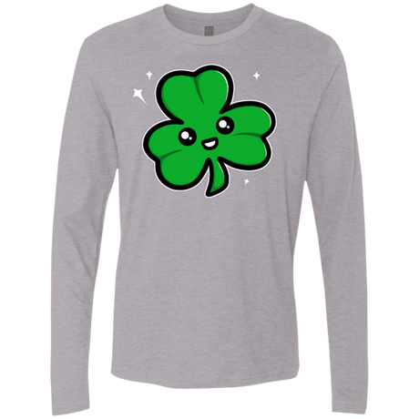 T-Shirts Heather Grey / Small Super Cute Shamrock Men's Premium Long Sleeve