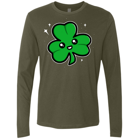 T-Shirts Military Green / Small Super Cute Shamrock Men's Premium Long Sleeve