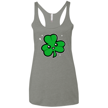 T-Shirts Venetian Grey / X-Small Super Cute Shamrock Women's Triblend Racerback Tank