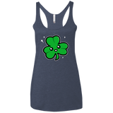 T-Shirts Vintage Navy / X-Small Super Cute Shamrock Women's Triblend Racerback Tank