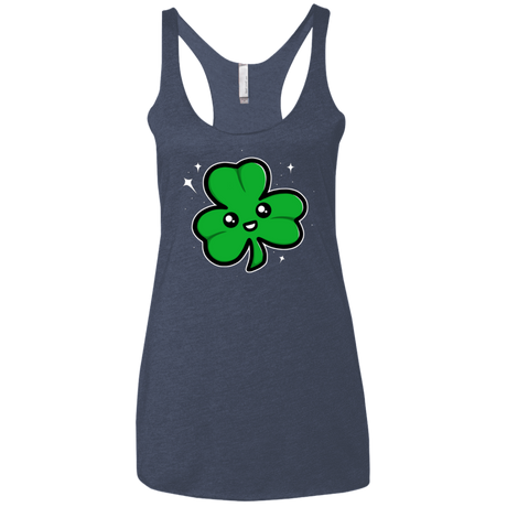 T-Shirts Vintage Navy / X-Small Super Cute Shamrock Women's Triblend Racerback Tank