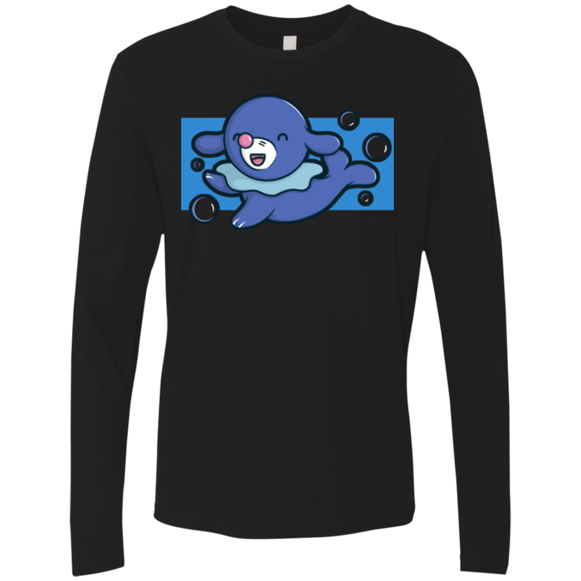 T-Shirts Black / Small Super Cute Starter Popplio Men's Premium Long Sleeve