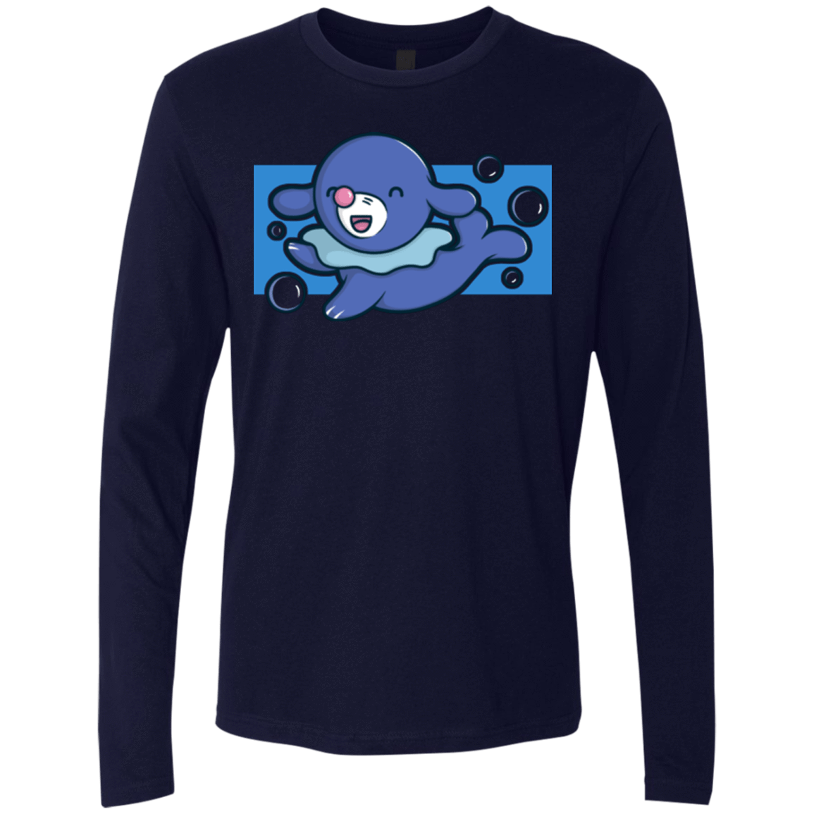 T-Shirts Midnight Navy / Small Super Cute Starter Popplio Men's Premium Long Sleeve