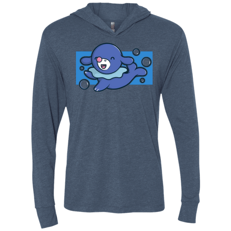 T-Shirts Indigo / X-Small Super Cute Starter Popplio Triblend Long Sleeve Hoodie Tee