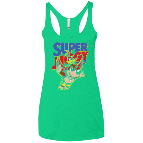 T-Shirts Envy / X-Small Super Jiggy Bros Women's Triblend Racerback Tank