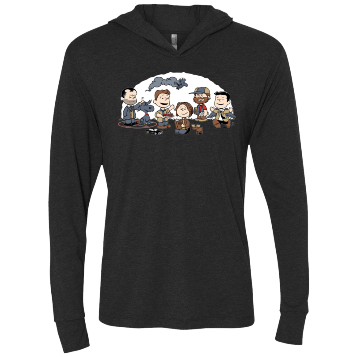 T-Shirts Vintage Black / X-Small Super Nutural Triblend Long Sleeve Hoodie Tee