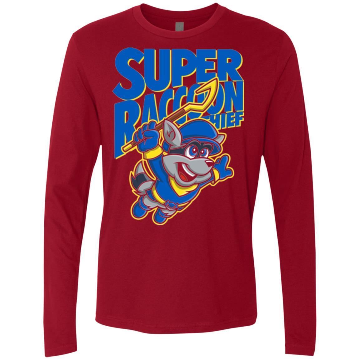 T-Shirts Cardinal / Small Super Racoon Thief Men's Premium Long Sleeve
