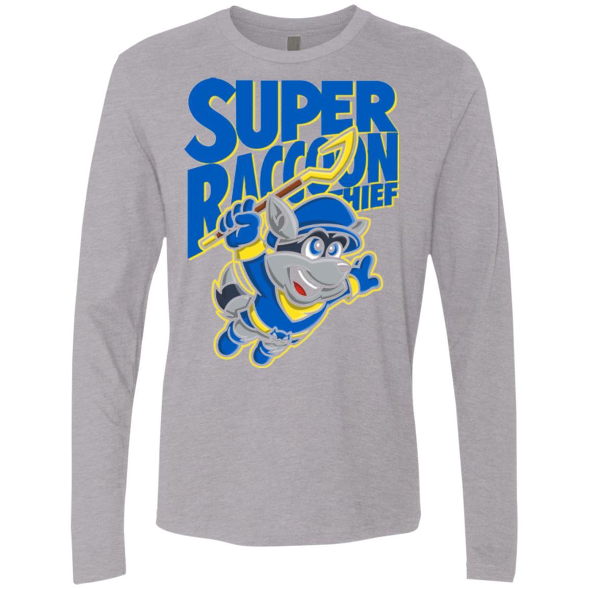 T-Shirts Heather Grey / Small Super Racoon Thief Men's Premium Long Sleeve