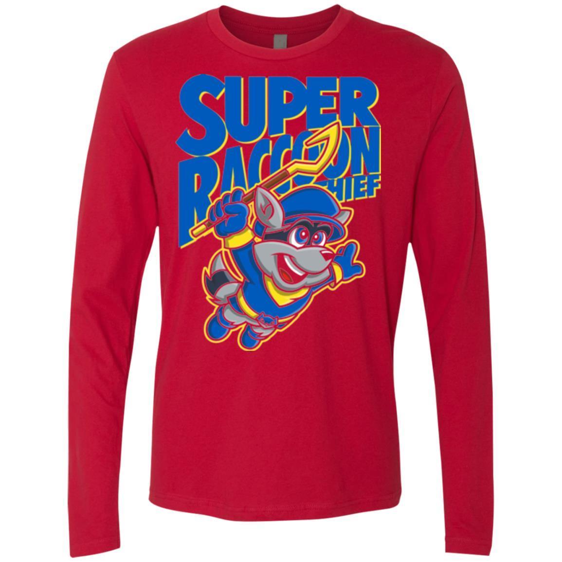 T-Shirts Red / Small Super Racoon Thief Men's Premium Long Sleeve