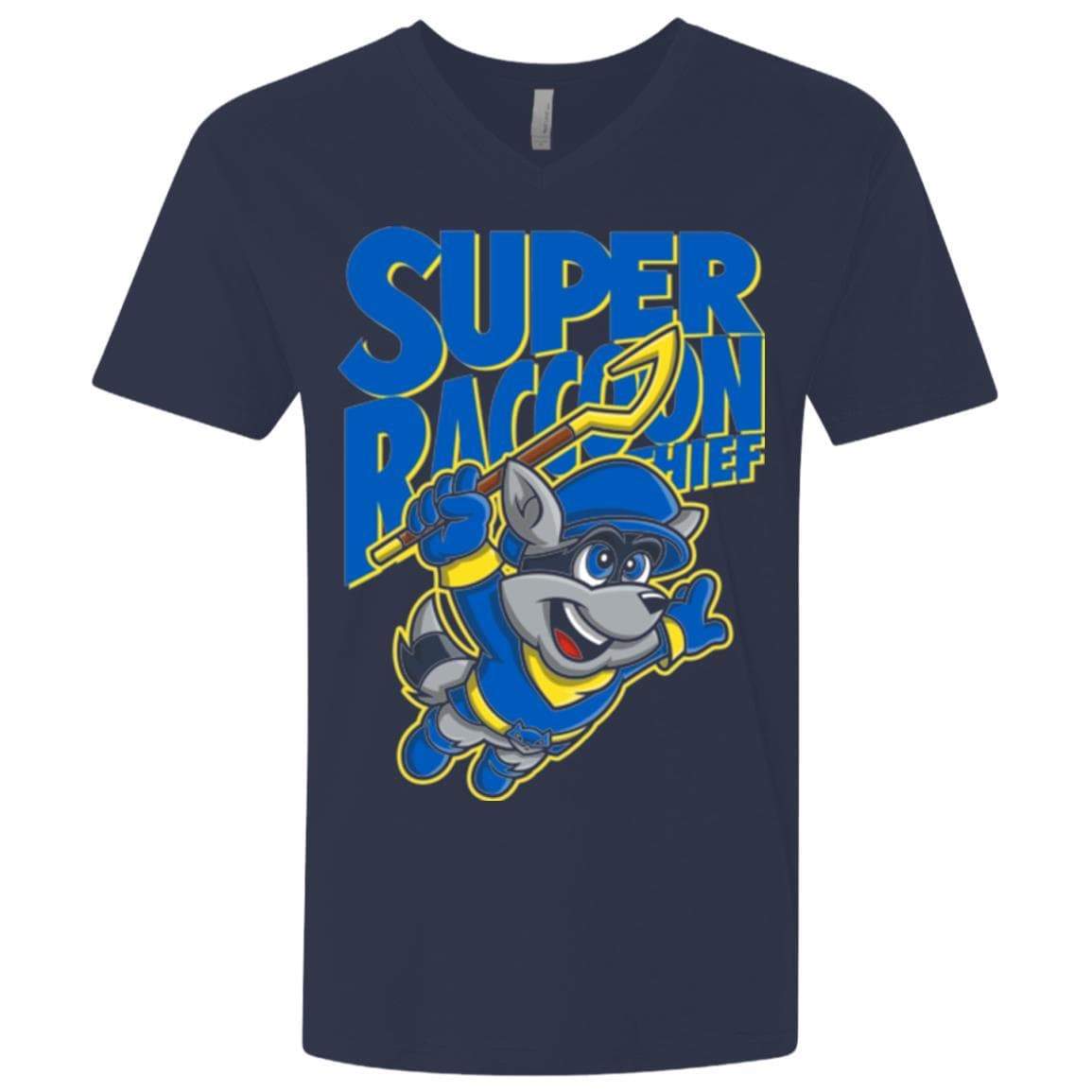 T-Shirts Midnight Navy / X-Small Super Racoon Thief Men's Premium V-Neck