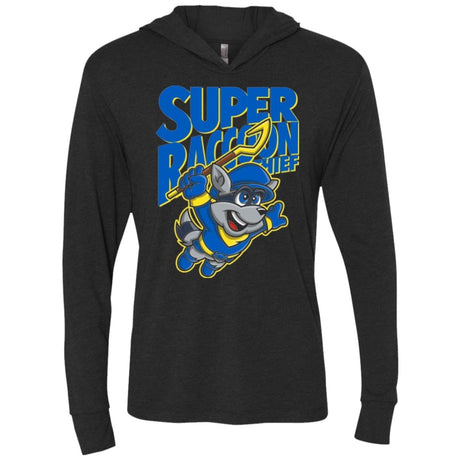 T-Shirts Vintage Black / X-Small Super Racoon Thief Triblend Long Sleeve Hoodie Tee