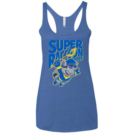 T-Shirts Vintage Royal / X-Small Super Racoon Thief Women's Triblend Racerback Tank
