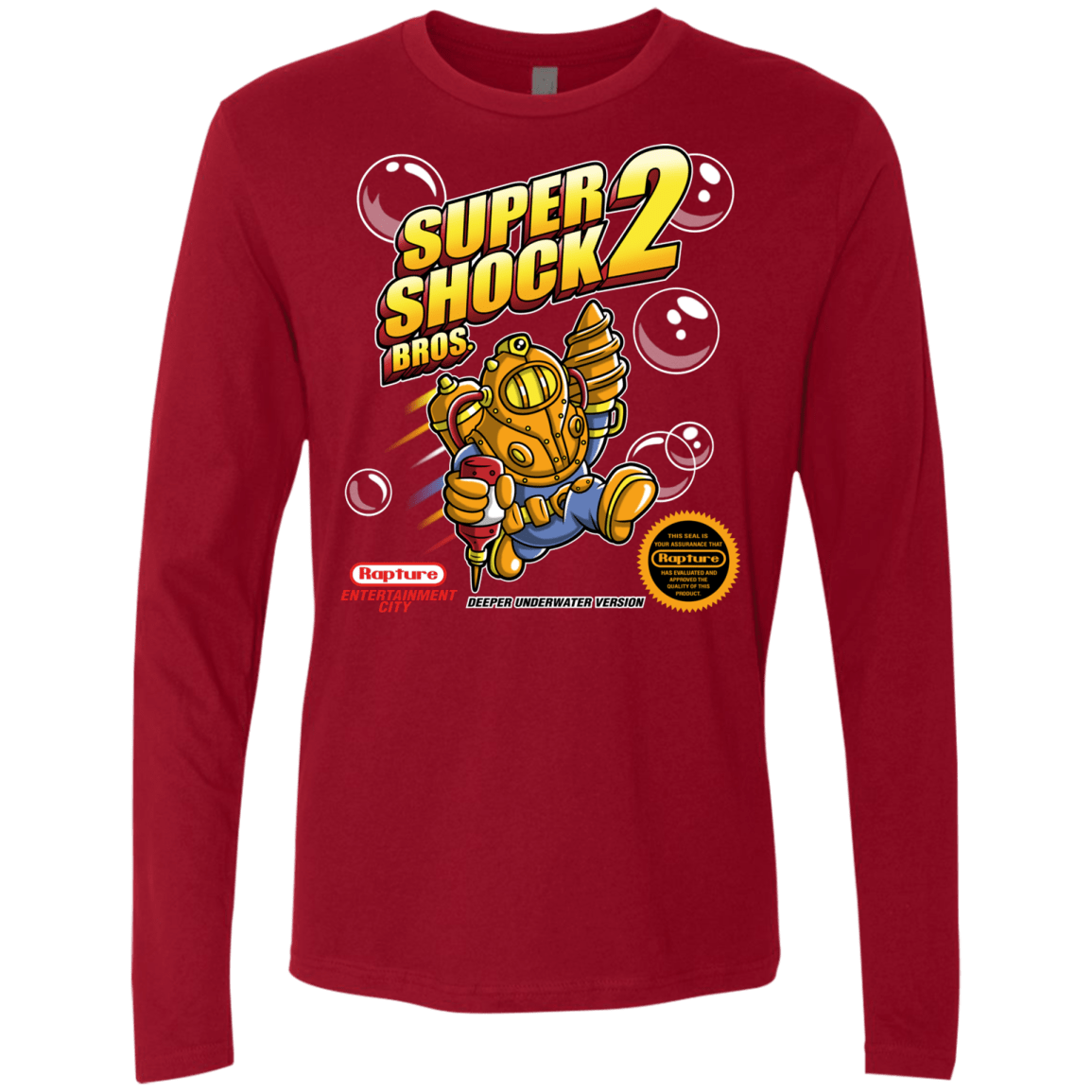 T-Shirts Cardinal / Small Super Shock Bros 2 Men's Premium Long Sleeve