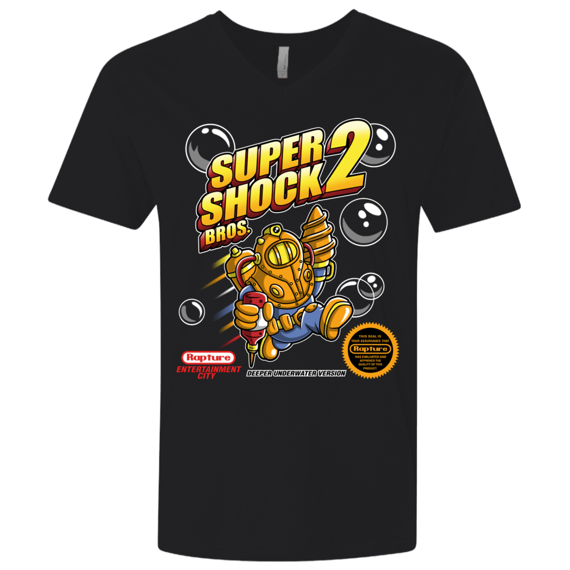 T-Shirts Black / X-Small Super Shock Bros 2 Men's Premium V-Neck