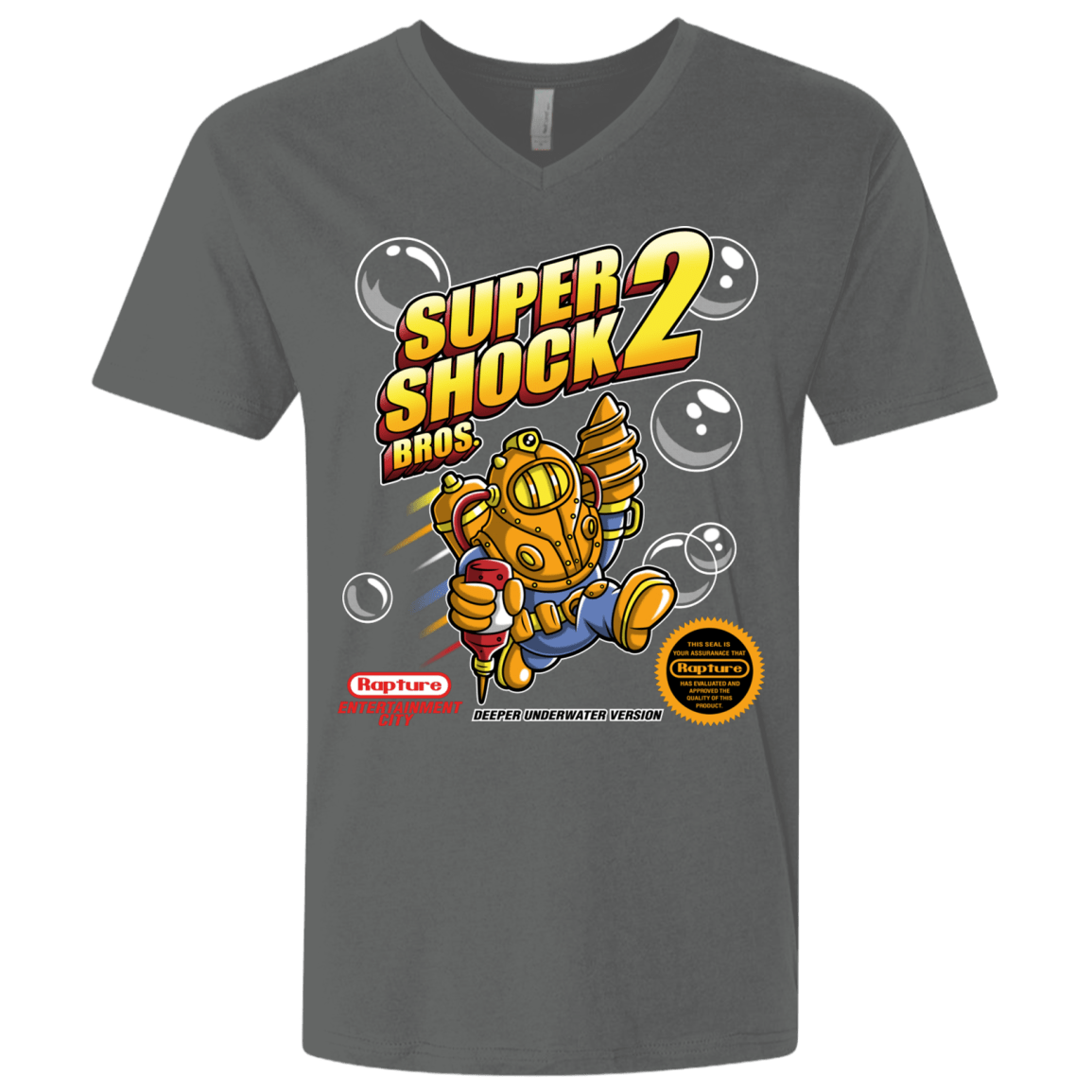 T-Shirts Heavy Metal / X-Small Super Shock Bros 2 Men's Premium V-Neck