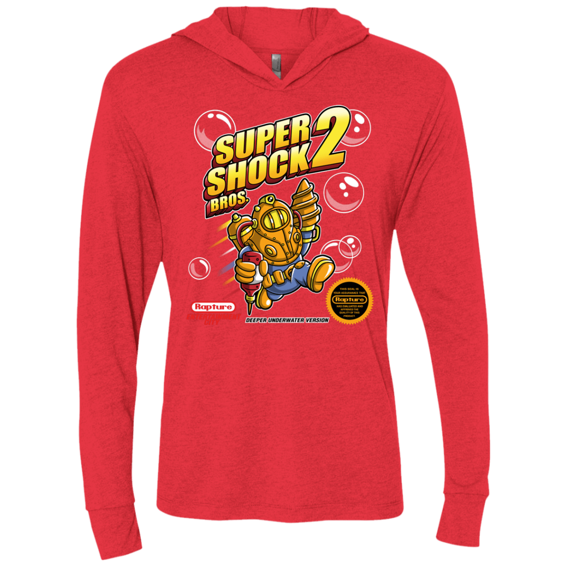 T-Shirts Vintage Red / X-Small Super Shock Bros 2 Triblend Long Sleeve Hoodie Tee