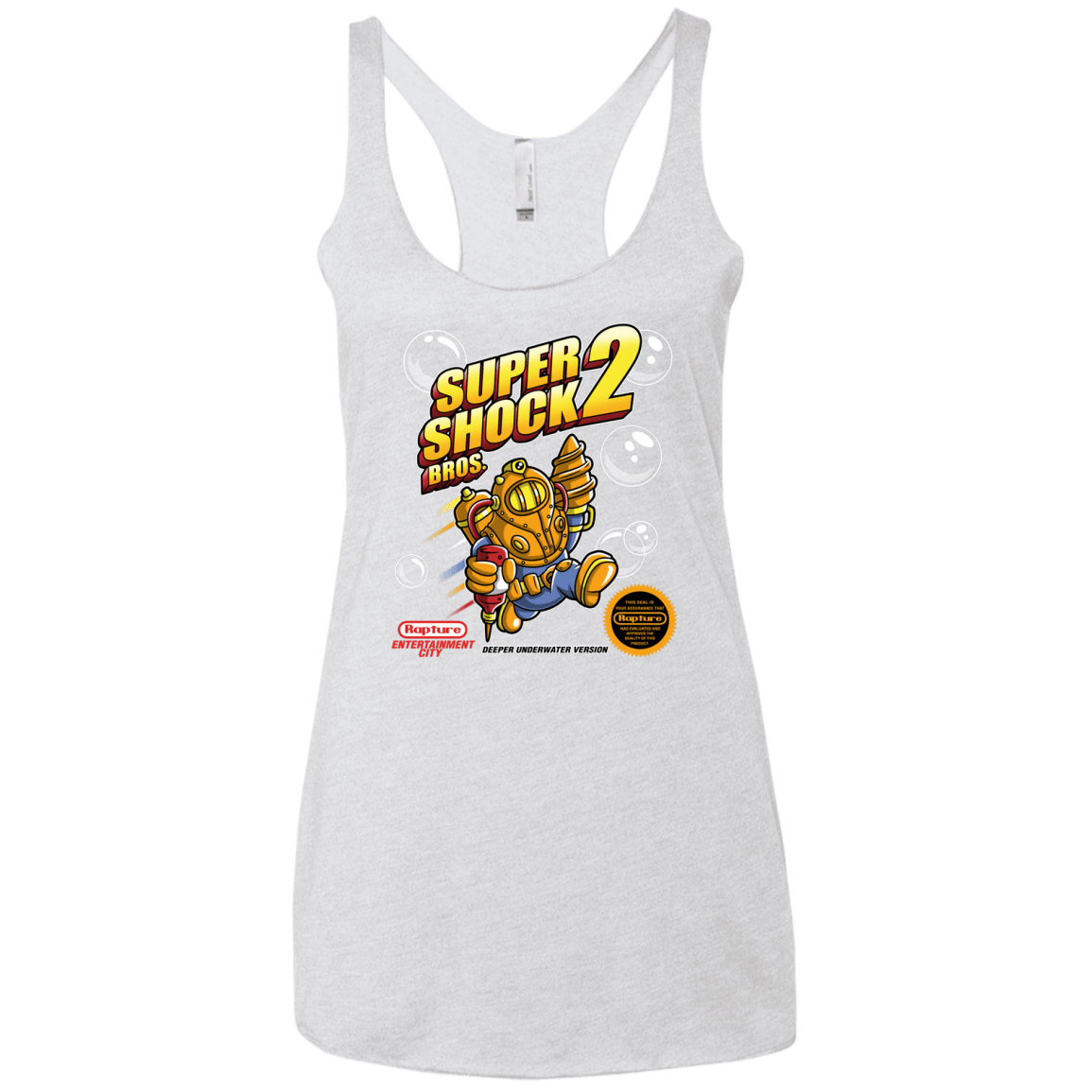T-Shirts Heather White / X-Small Super Shock Bros 2 Women's Triblend Racerback Tank