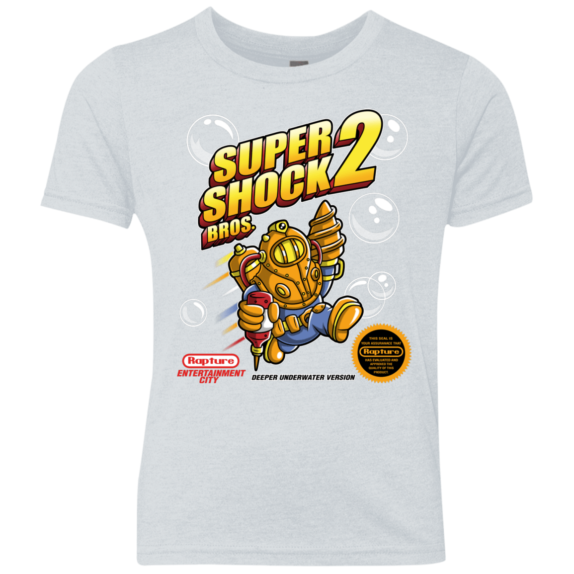 T-Shirts Heather White / YXS Super Shock Bros 2 Youth Triblend T-Shirt