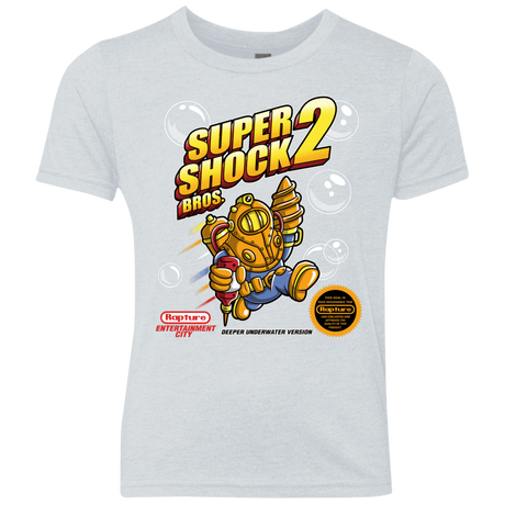 T-Shirts Heather White / YXS Super Shock Bros 2 Youth Triblend T-Shirt