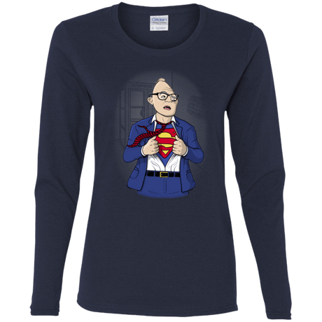 T-Shirts Navy / S Super Sloth Women's Long Sleeve T-Shirt