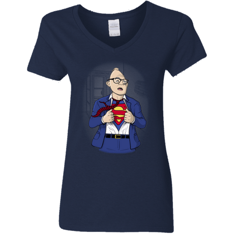 T-Shirts Navy / S Super Sloth Women's V-Neck T-Shirt