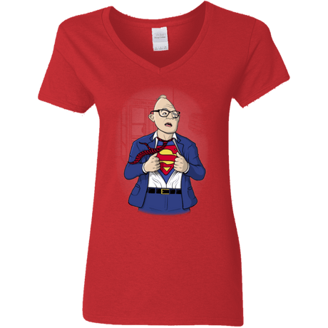 T-Shirts Red / S Super Sloth Women's V-Neck T-Shirt