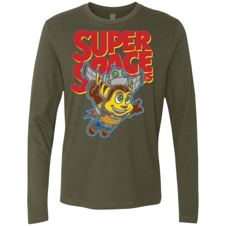 T-Shirts Military Green / Small Super Space Bros Men's Premium Long Sleeve