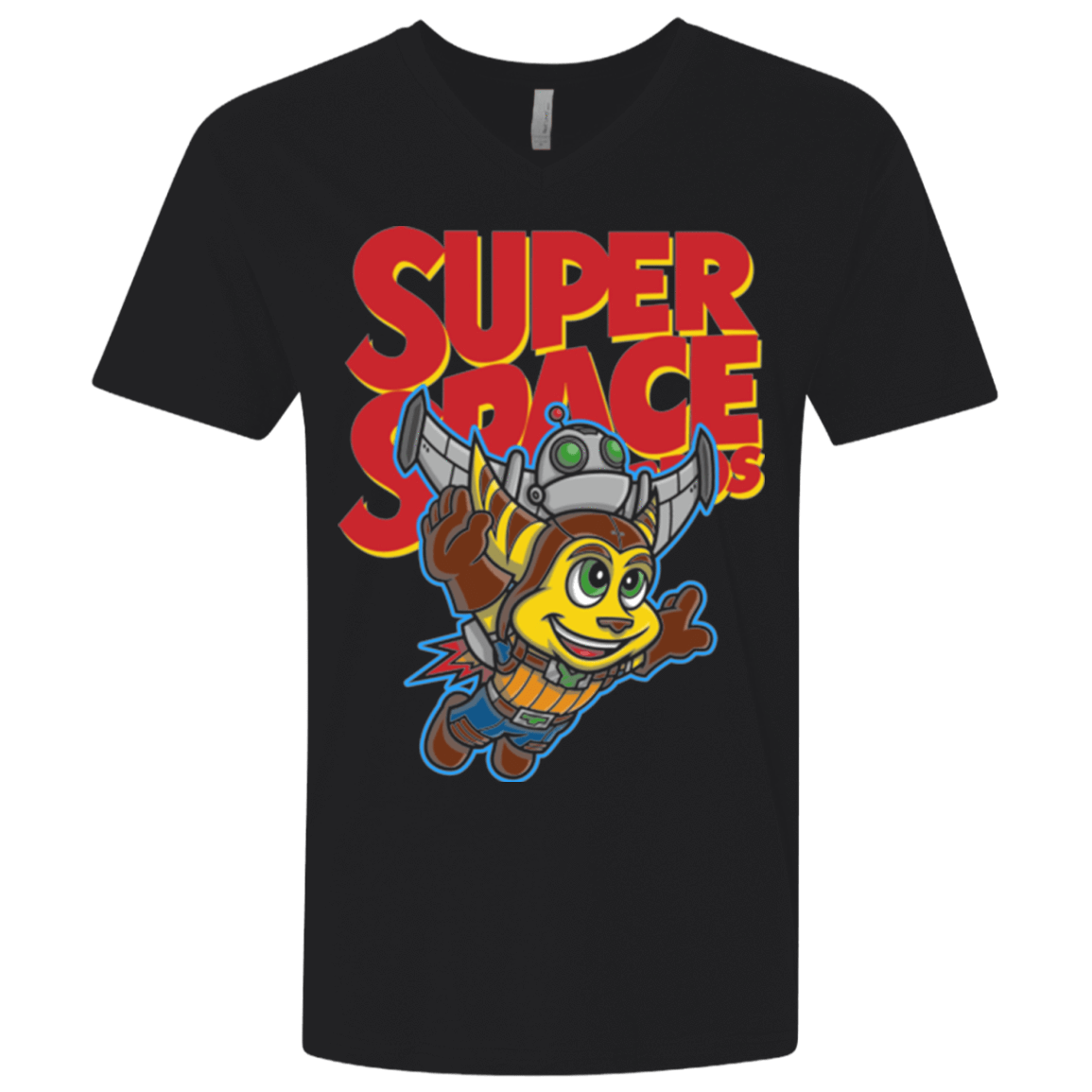 T-Shirts Black / X-Small Super Space Bros Men's Premium V-Neck