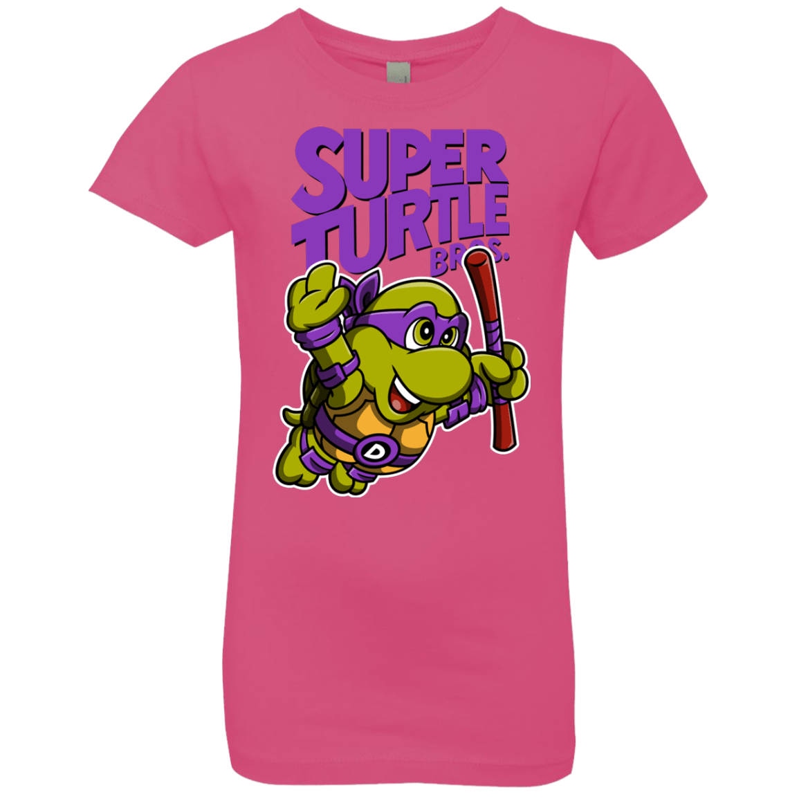 T-Shirts Hot Pink / YXS Super Turtle Bros Donnie Girls Premium T-Shirt