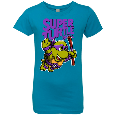 T-Shirts Turquoise / YXS Super Turtle Bros Donnie Girls Premium T-Shirt
