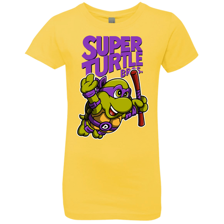 T-Shirts Vibrant Yellow / YXS Super Turtle Bros Donnie Girls Premium T-Shirt