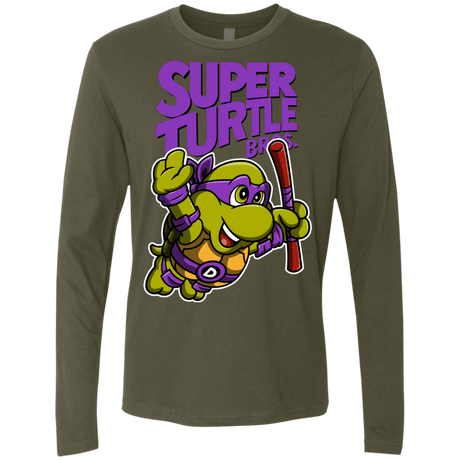 T-Shirts Military Green / Small Super Turtle Bros Donnie Men's Premium Long Sleeve