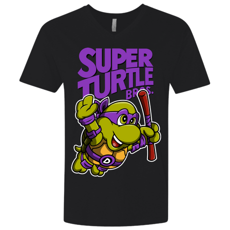 T-Shirts Black / X-Small Super Turtle Bros Donnie Men's Premium V-Neck