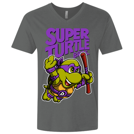 T-Shirts Heavy Metal / X-Small Super Turtle Bros Donnie Men's Premium V-Neck