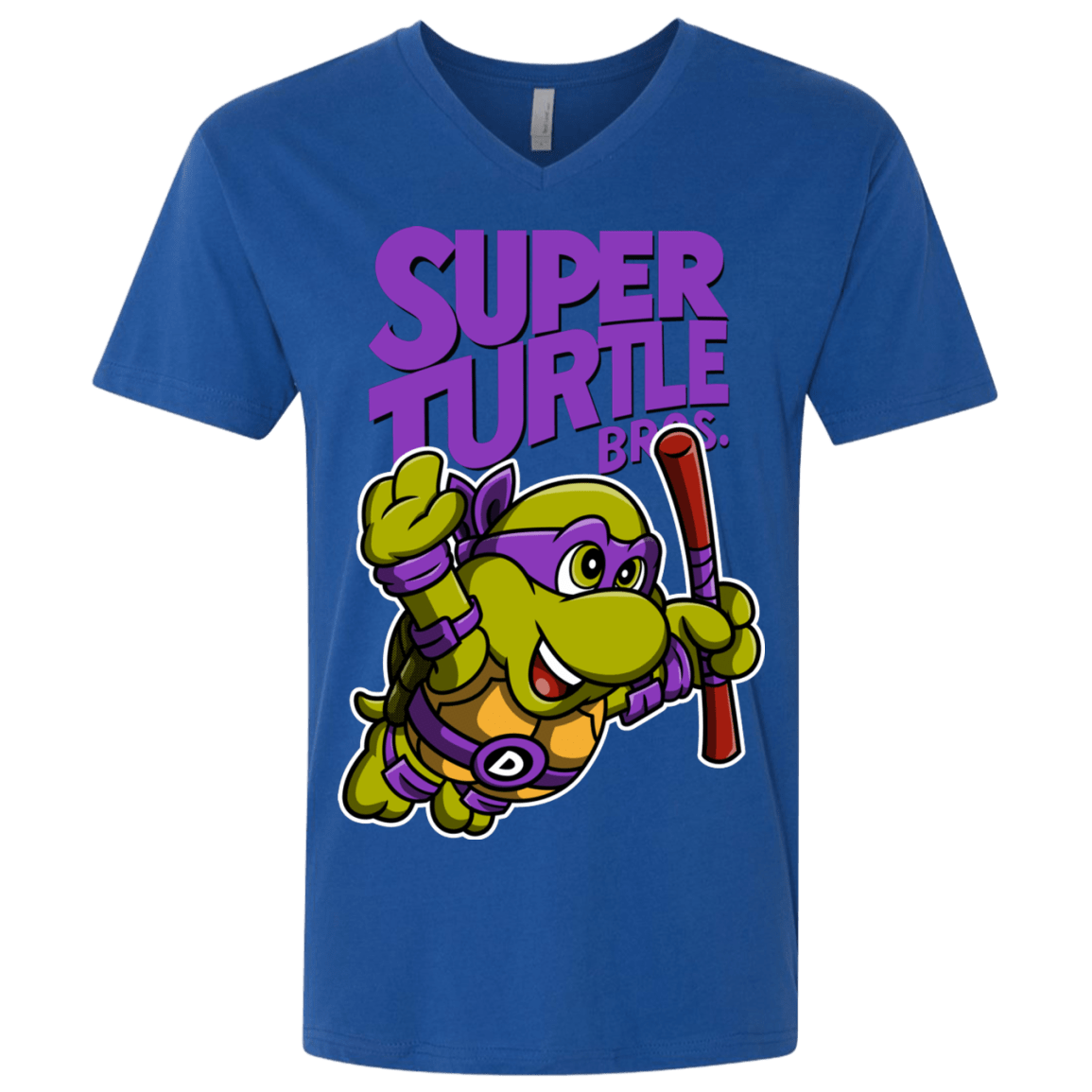 T-Shirts Royal / X-Small Super Turtle Bros Donnie Men's Premium V-Neck