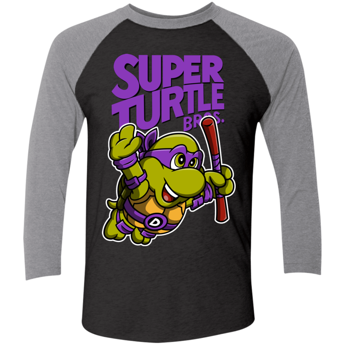 Super Turtle Bros Donnie Triblend 3/4 Sleeve