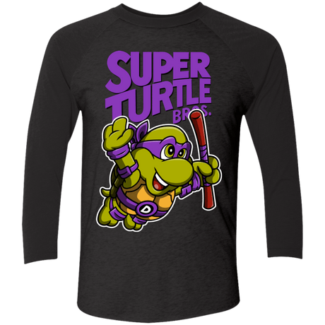 T-Shirts Vintage Black/Vintage Black / X-Small Super Turtle Bros Donnie Triblend 3/4 Sleeve