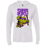 T-Shirts Heather White / X-Small Super Turtle Bros Donnie Triblend Long Sleeve Hoodie Tee