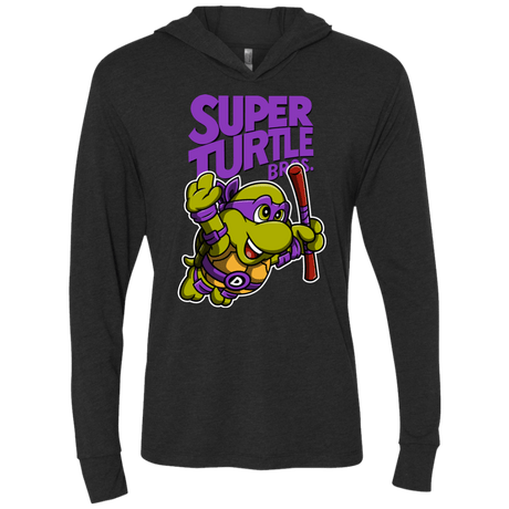 T-Shirts Vintage Black / X-Small Super Turtle Bros Donnie Triblend Long Sleeve Hoodie Tee