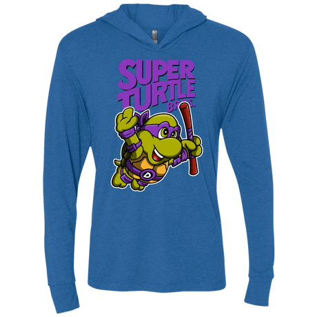 T-Shirts Vintage Royal / X-Small Super Turtle Bros Donnie Triblend Long Sleeve Hoodie Tee
