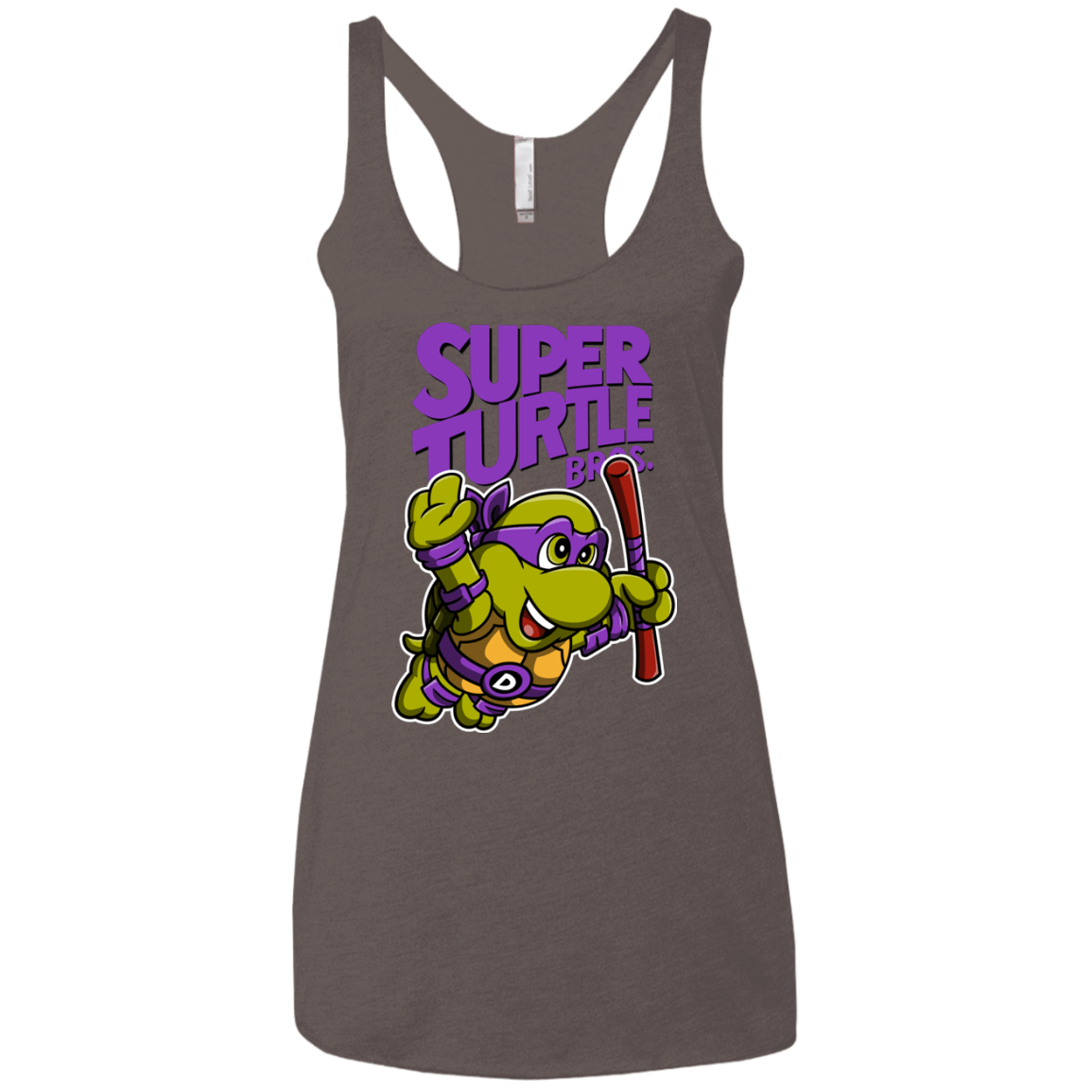 T-Shirts Macchiato / X-Small Super Turtle Bros Donnie Women's Triblend Racerback Tank