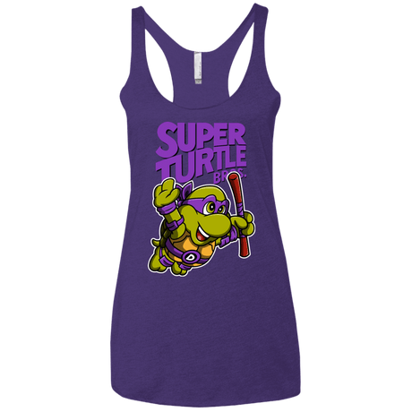 T-Shirts Purple / X-Small Super Turtle Bros Donnie Women's Triblend Racerback Tank