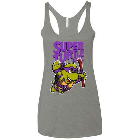 T-Shirts Venetian Grey / X-Small Super Turtle Bros Donnie Women's Triblend Racerback Tank