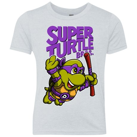 T-Shirts Heather White / YXS Super Turtle Bros Donnie Youth Triblend T-Shirt