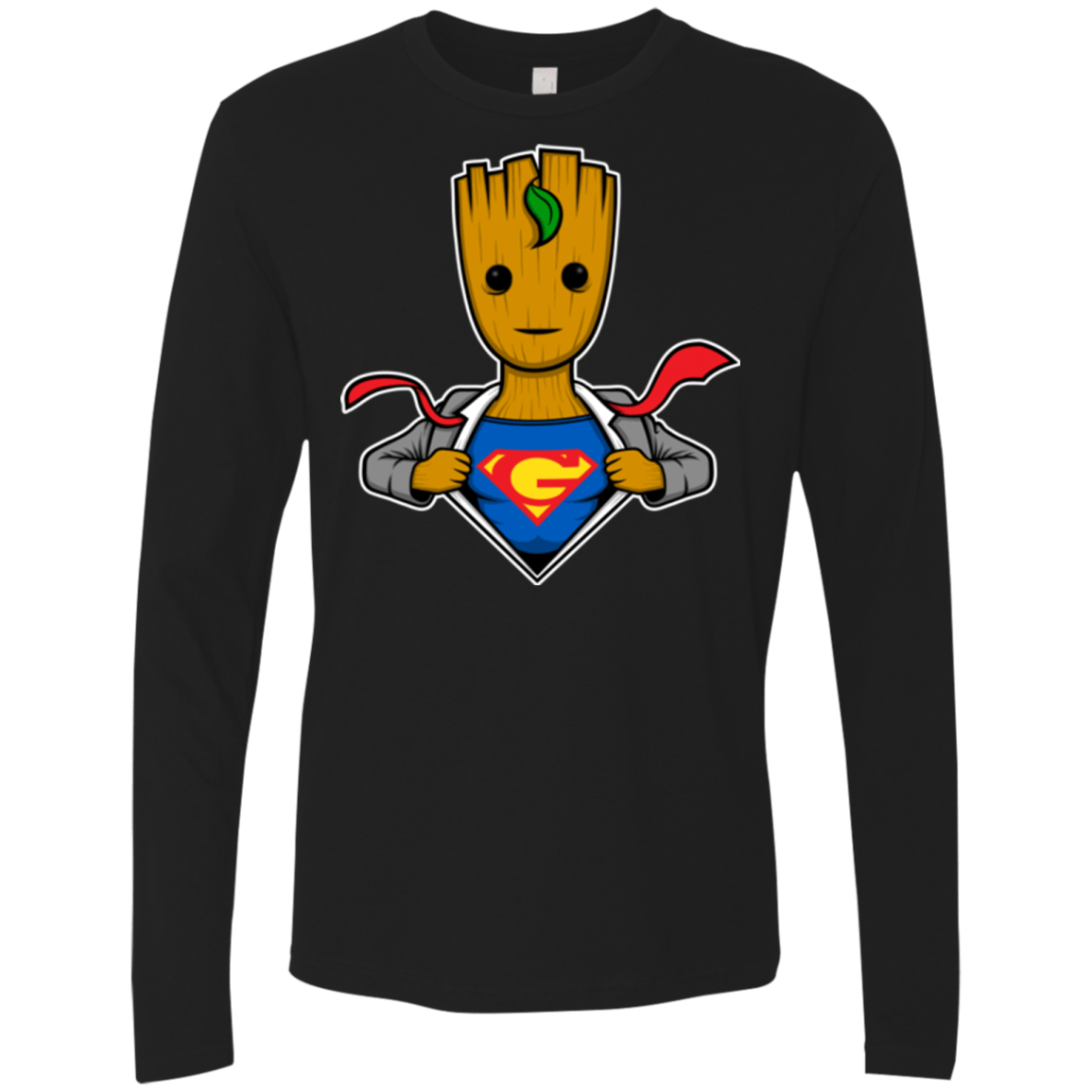 T-Shirts Black / Small Supergroot Men's Premium Long Sleeve