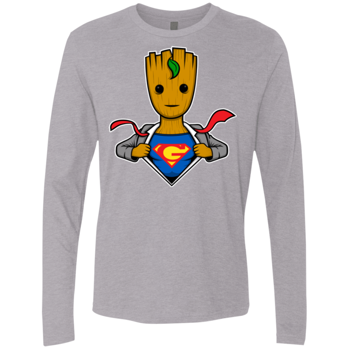 T-Shirts Heather Grey / Small Supergroot Men's Premium Long Sleeve