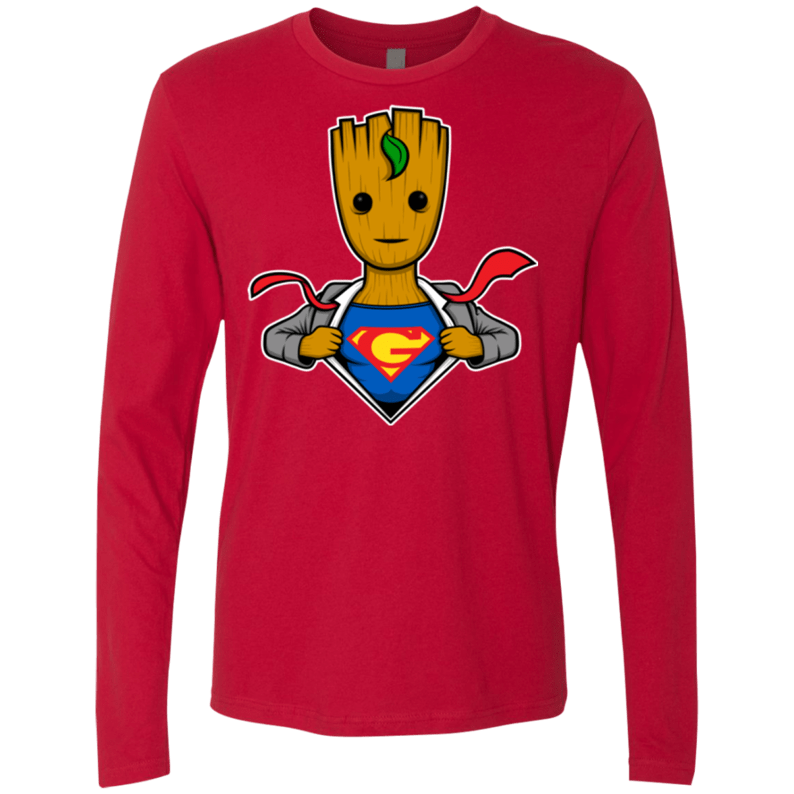 T-Shirts Red / Small Supergroot Men's Premium Long Sleeve