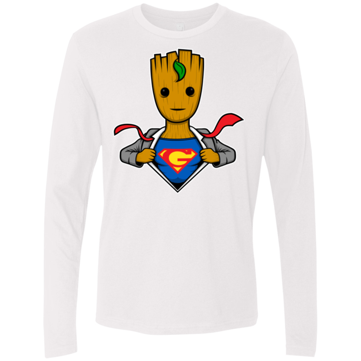 T-Shirts White / Small Supergroot Men's Premium Long Sleeve