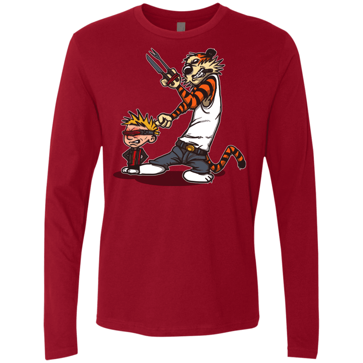 T-Shirts Cardinal / S Superhero Team Men's Premium Long Sleeve